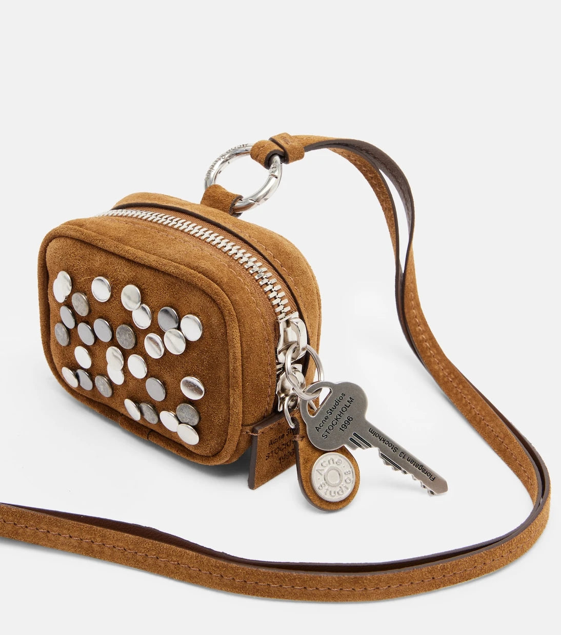 Acne Studios - Camero Clip embellished suede AirPods case
