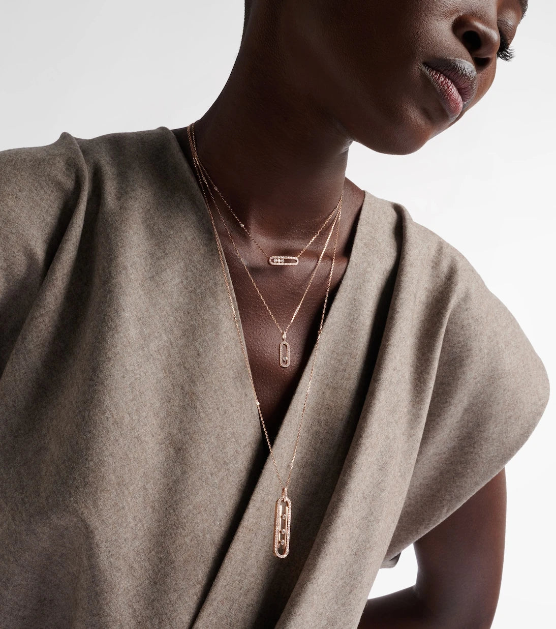 Messika - Move Uno Large 18kt rose gold necklace with diamonds