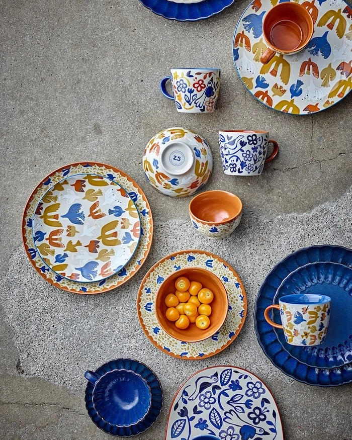 Bloomingville taş seramik yemek tabağı seti 25 x 4 cm