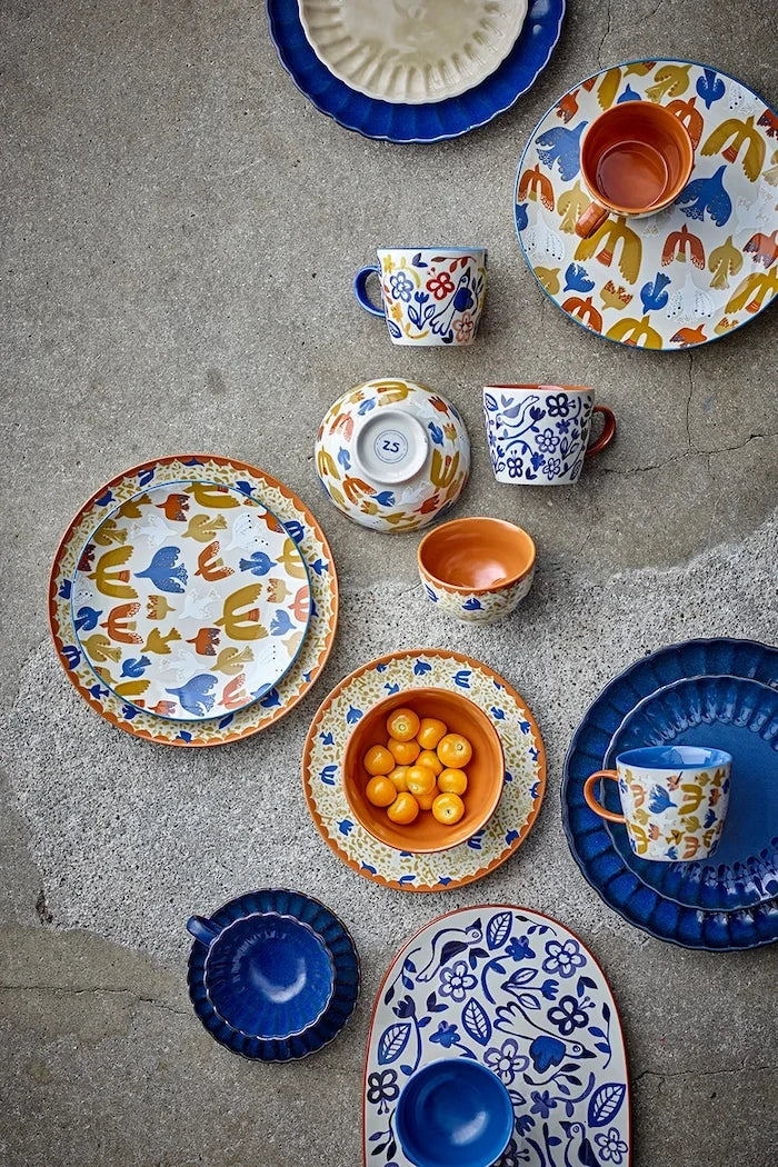 Bloomingville taş seramik yemek tabağı seti 25 x 4 cm