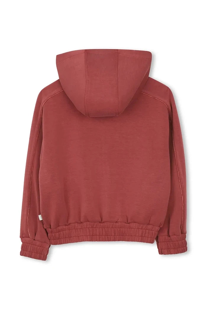 Çocuklar için modal kumaşlı fermuarlı kapüşonlu sweatshirt