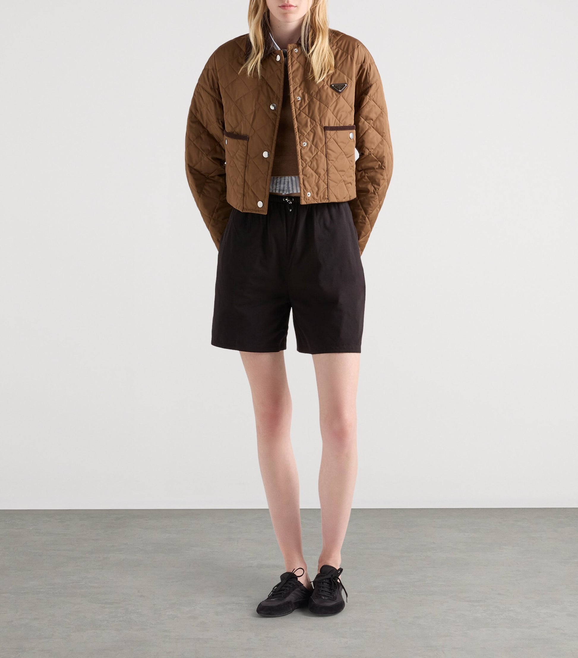 Prada Brown Re-Nylon Cropped Jacket