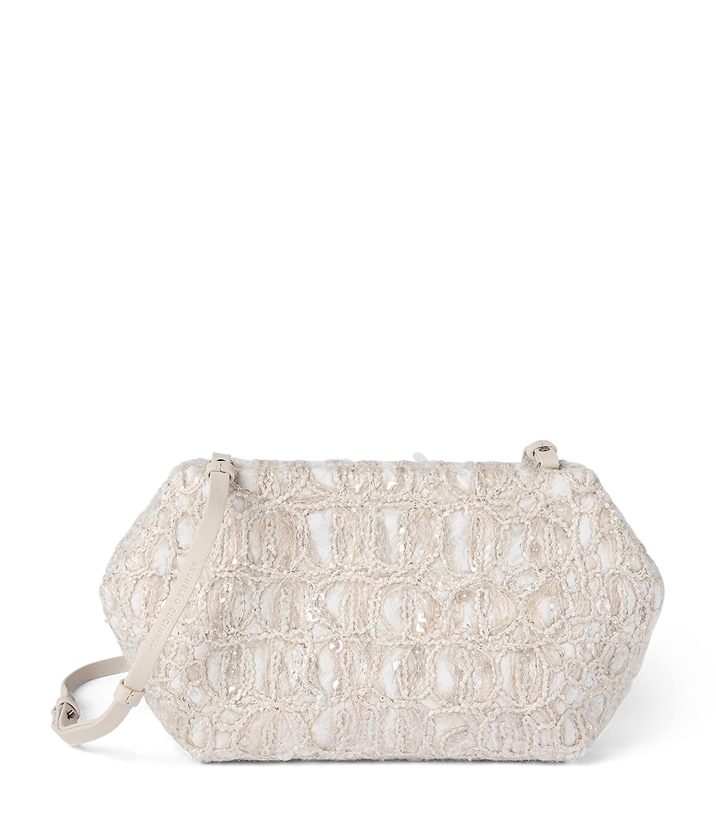 Brunello Cucinelli Silk Dazzling Croc Shoulder Bag