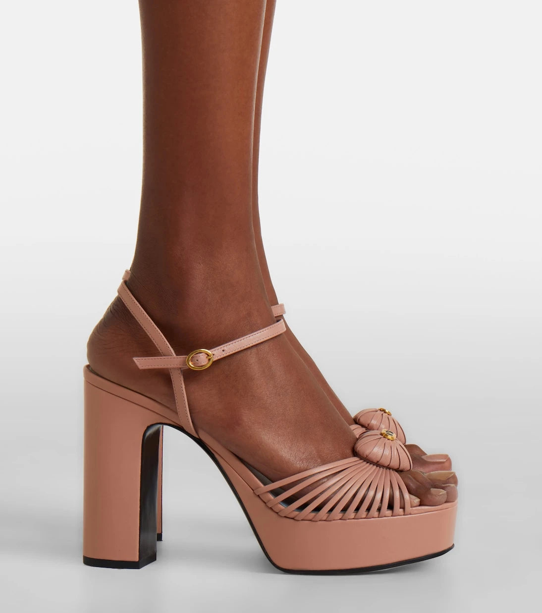Valentino Garavani - Cœur Royal 115 leather platform sandals