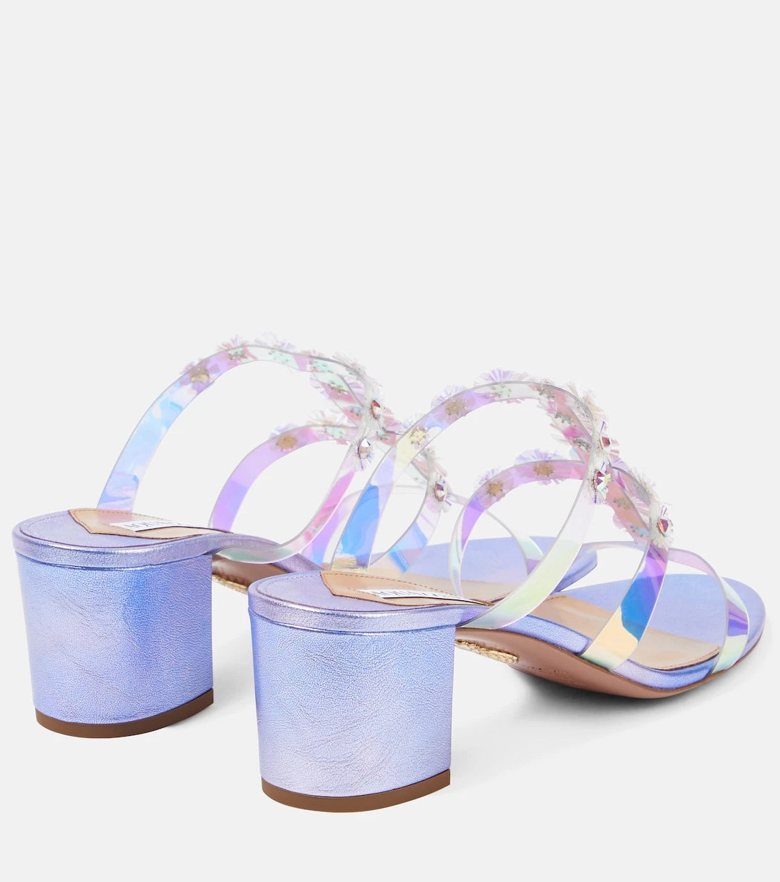 Aquazzura - Meteorite embellished PVC mules