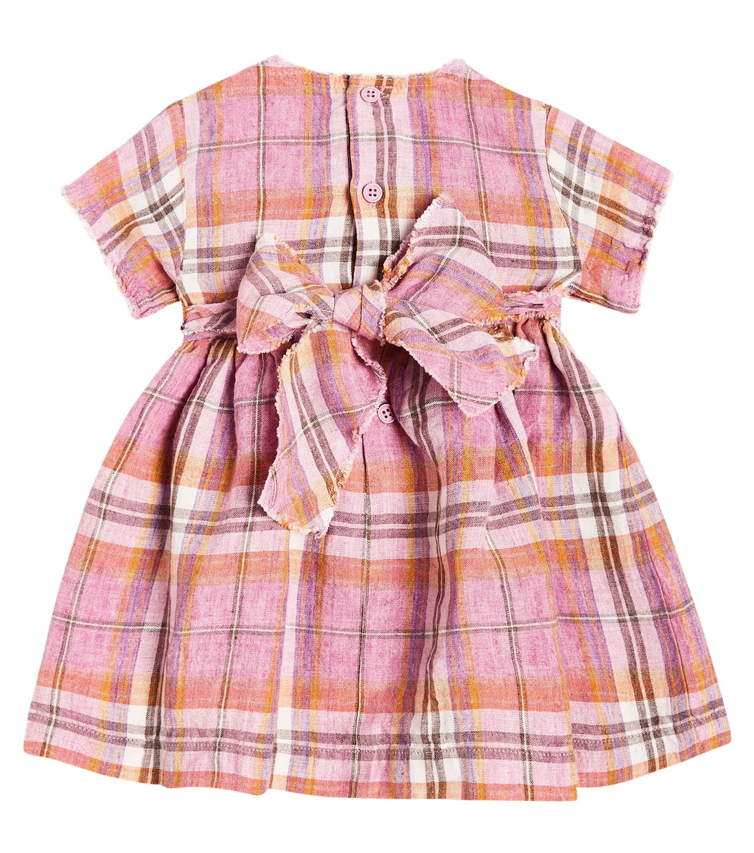 Il Gufo - Baby plaid linen dress