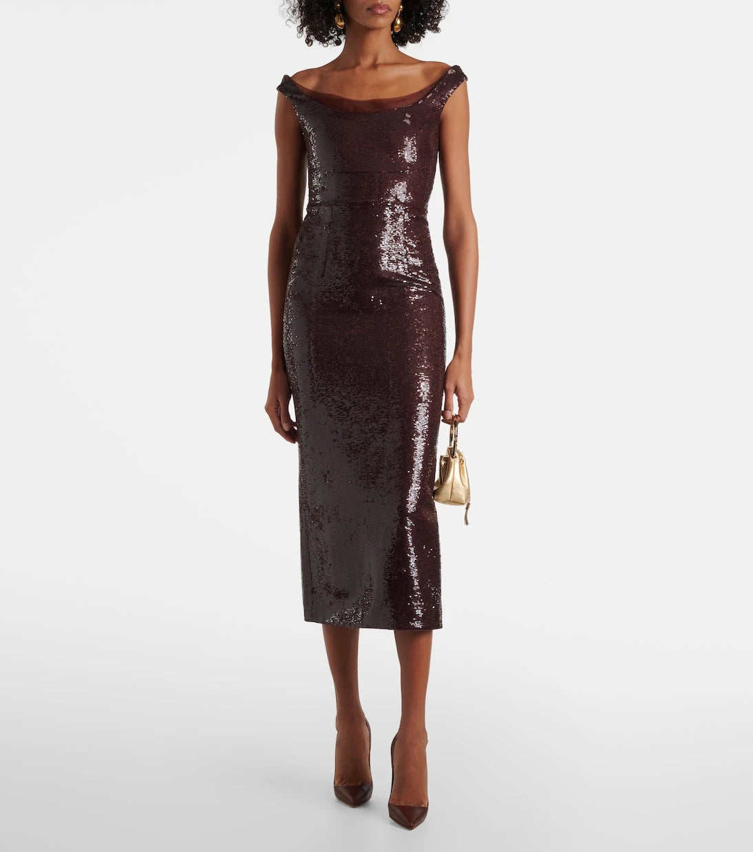 Roland Mouret - Sequined off-shoulder cocktail dress