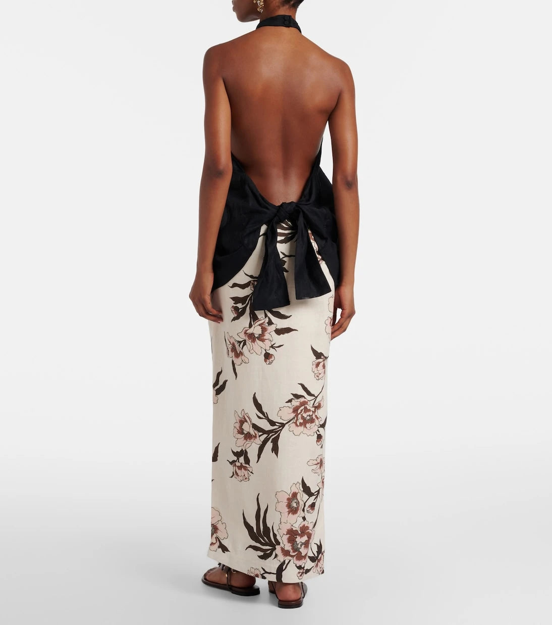 SIR - Floral linen maxi skirt
