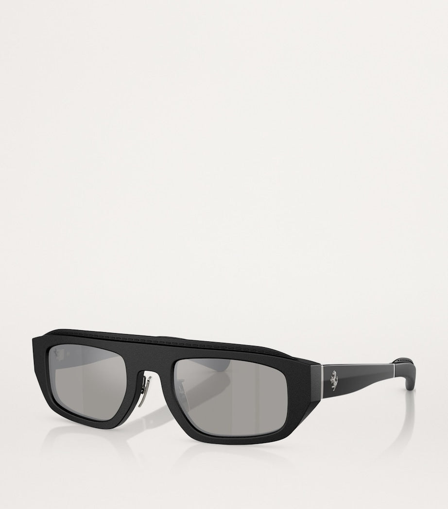 Ferrari Black Acetate Pillow Sunglasses