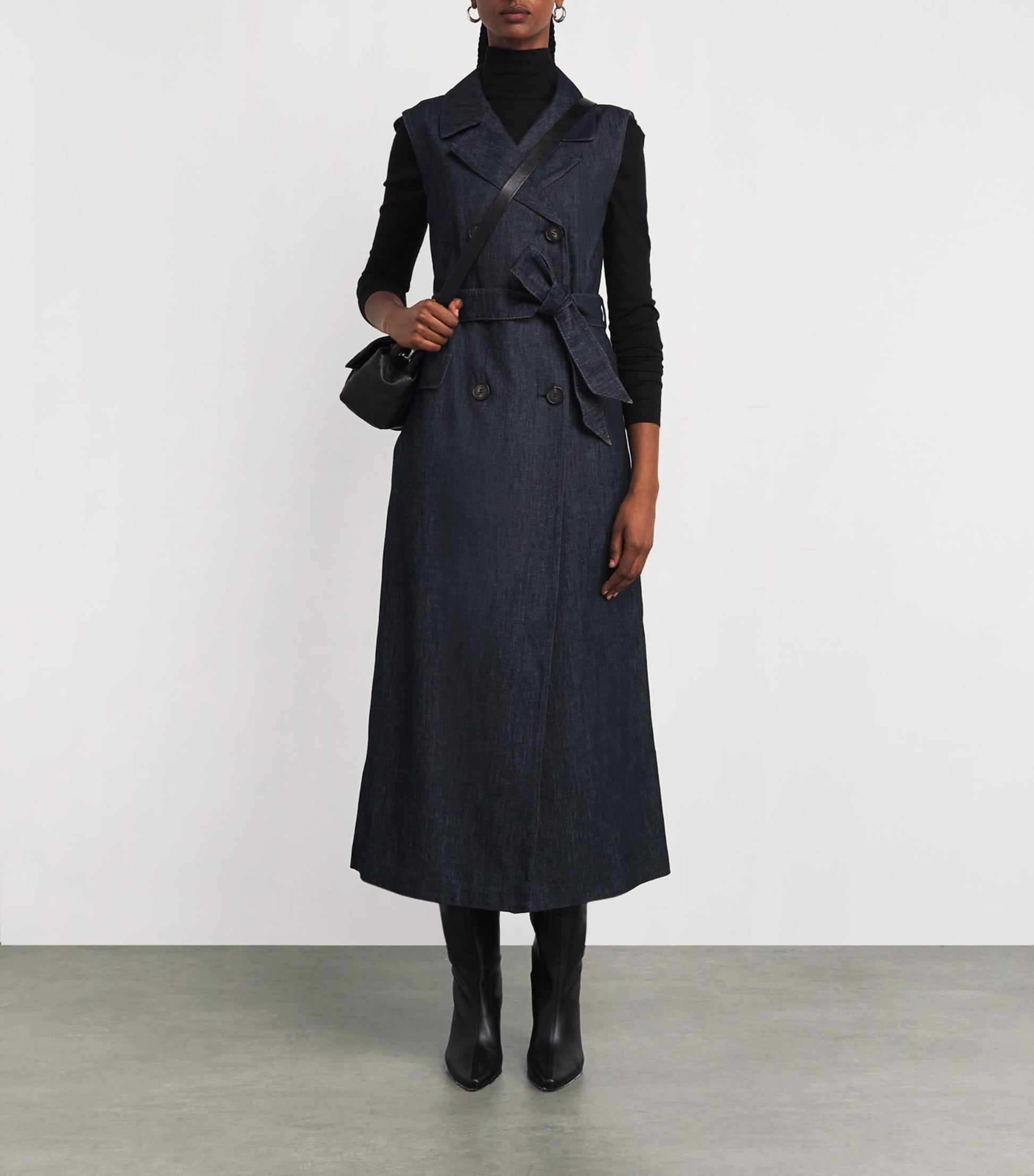 Denim Double-Breasted Midi Dress ULTRAMARINE