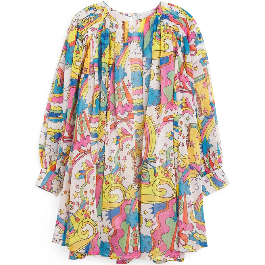 Stella McCartney Kids Multi Voile Rainbow Print Dress (3-14+ Years)