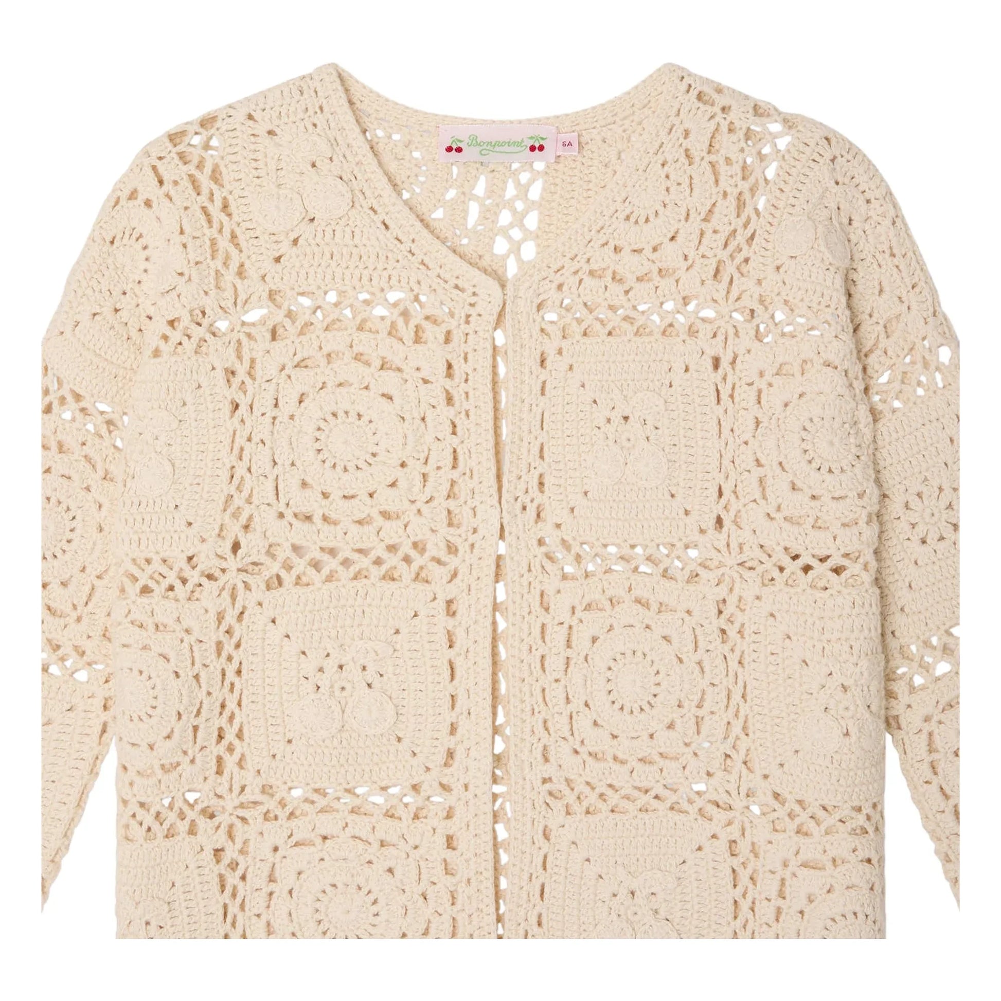 Bonpoint - Léa-Marie Crochet Cardigan | Ecru