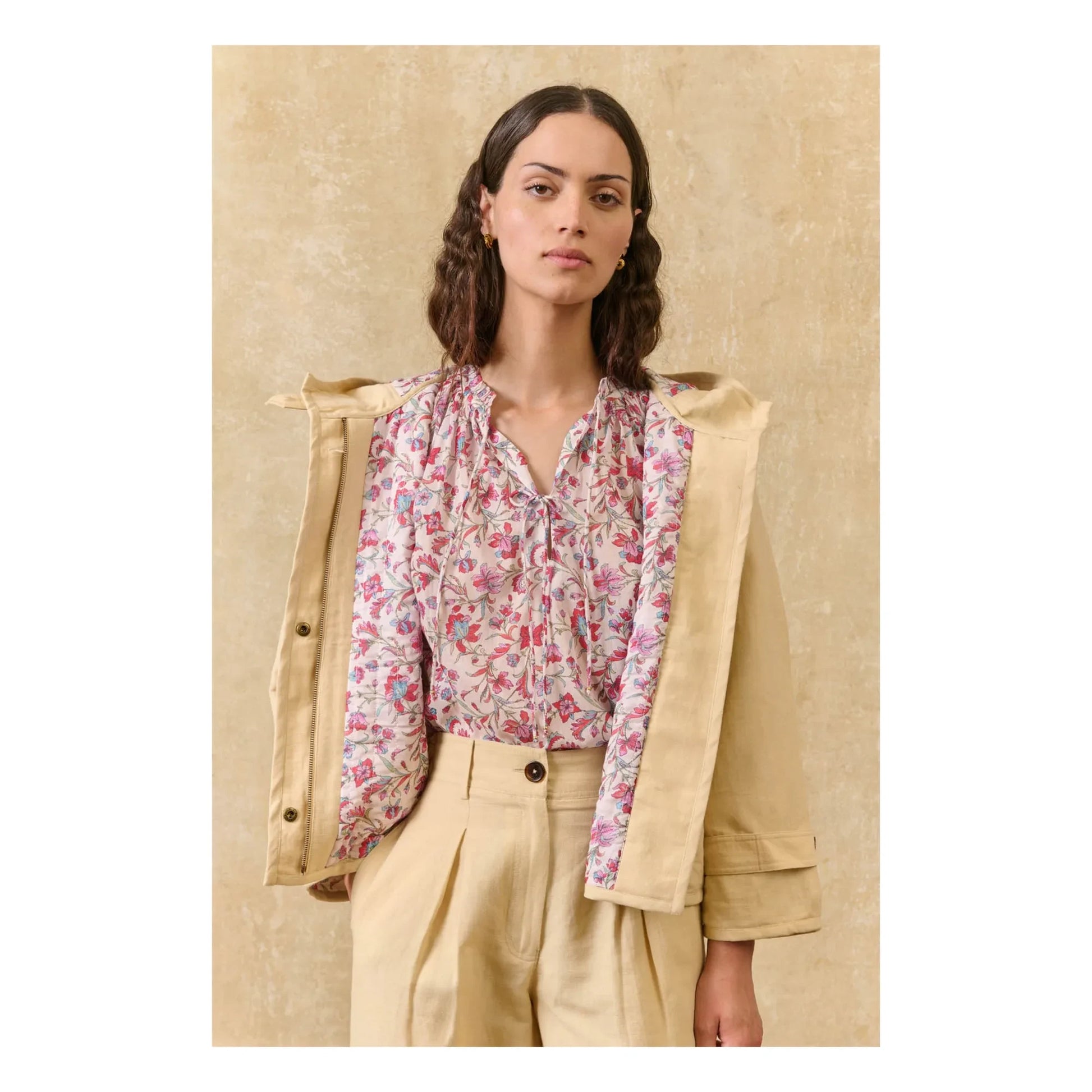 Louise Misha - Bertille Linen and Cotton Jacket | Ivory