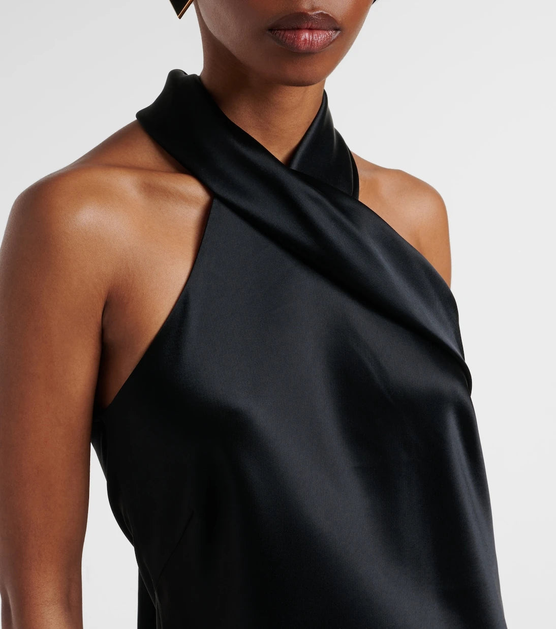 Galvan - Satin halter neck gown