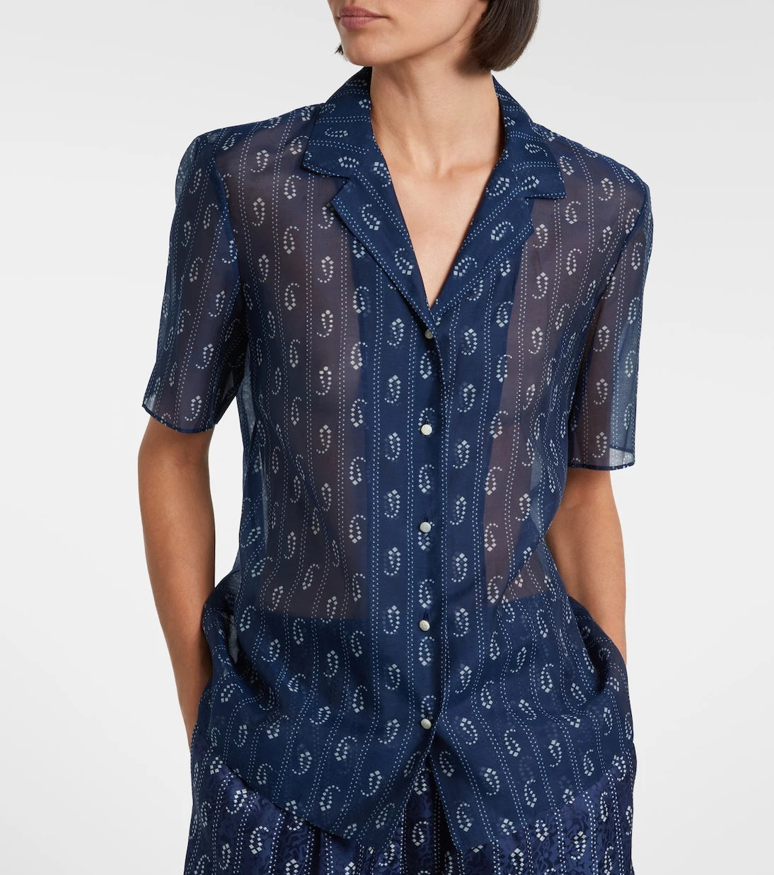 Tory Burch - Printed cotton and silk shirt