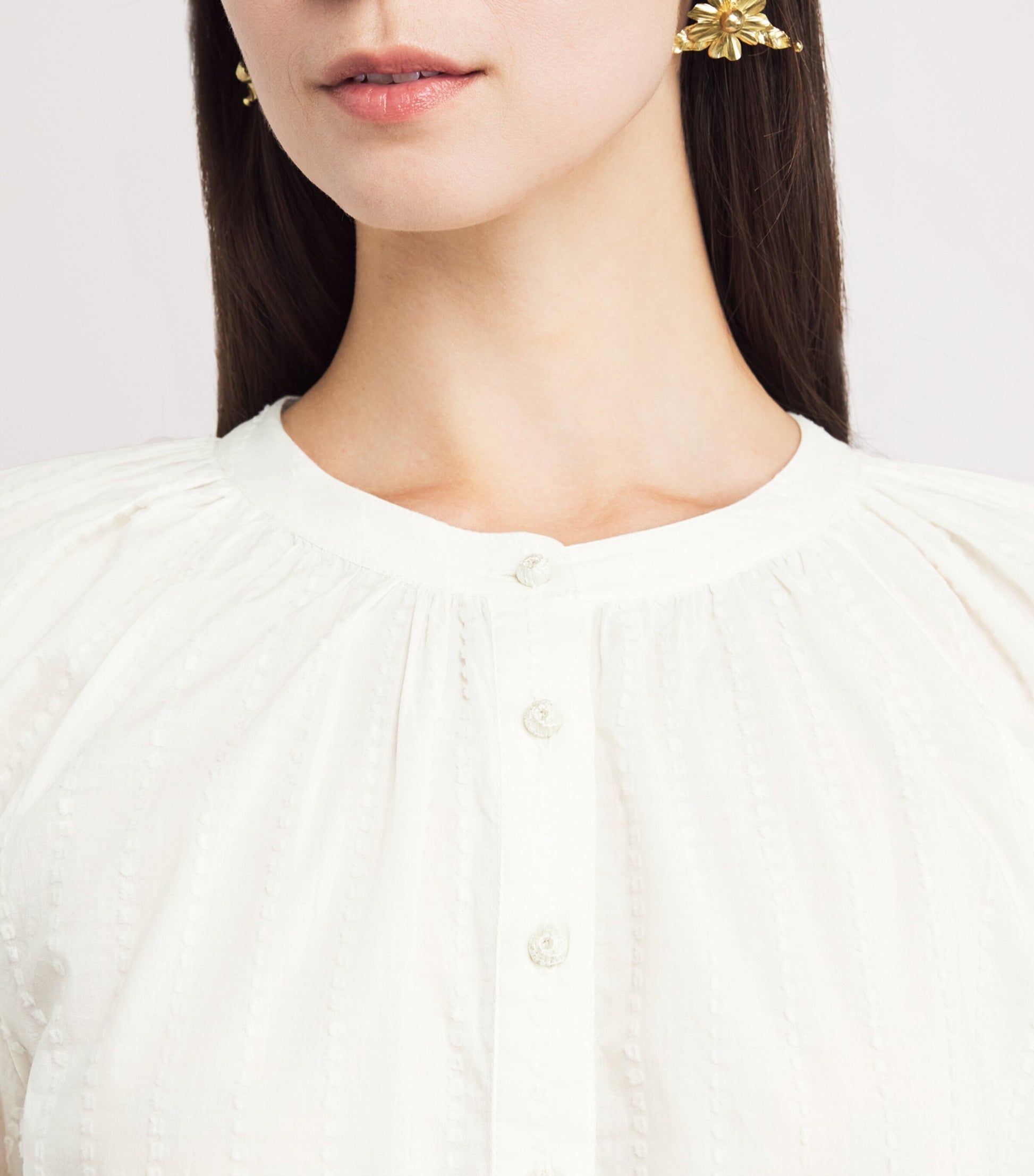 Cotton Lace-Trim Faye Blouse
