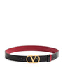 Valentino Garavani Black Reversible VLogo Signature Belt