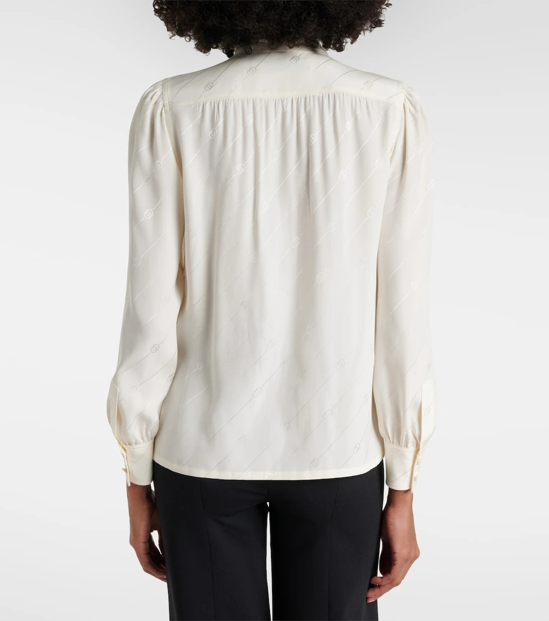 Gucci - Interlocking G silk crêpe satin blouse
