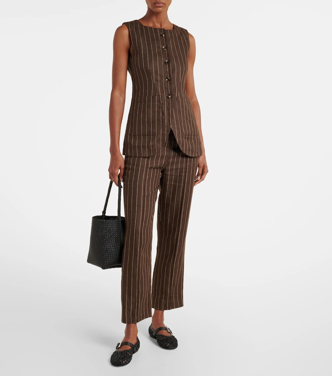 Posse - Emma pinstripe linen top