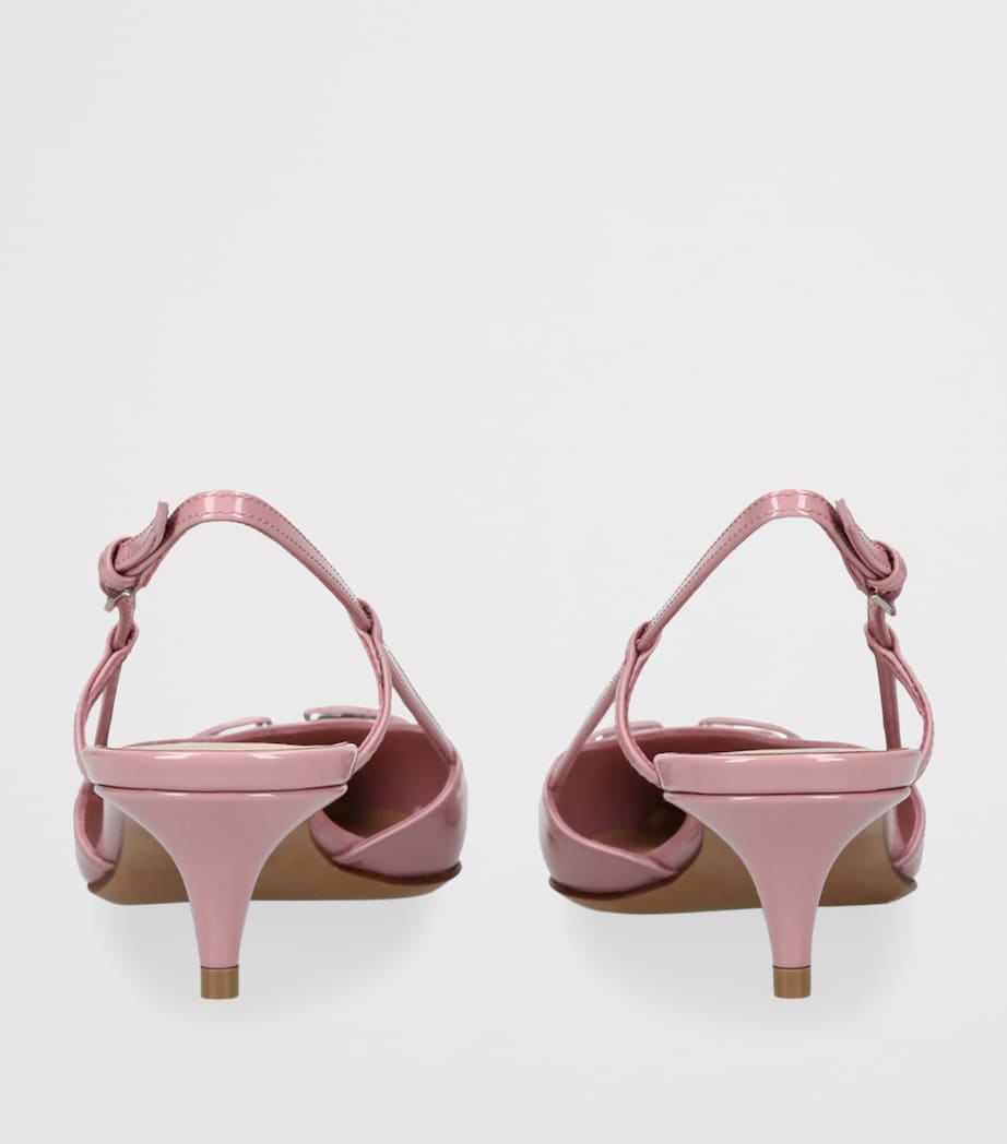 Valentino Garavani Pink VLOGO Slingback Pumps 40