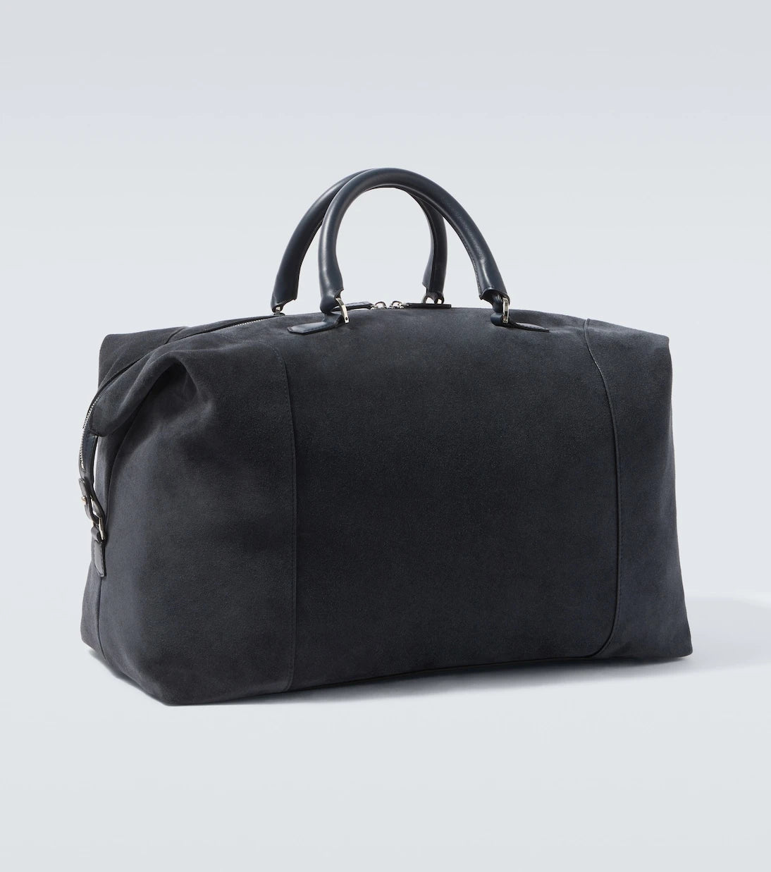 Kiton - Leather-trimmed suede duffel bag