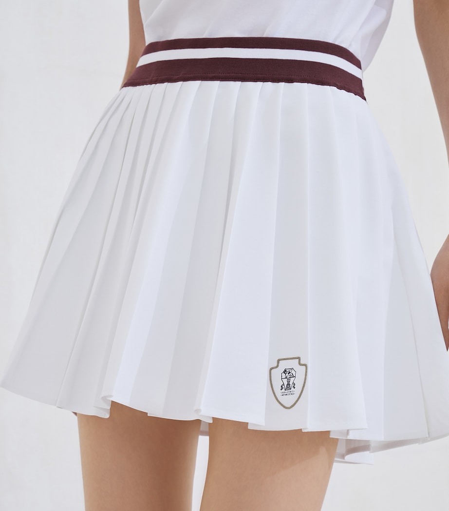 Techno Poplin Pleated Mini Skirt