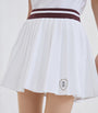 Brunello Cucinelli White Techno Poplin Pleated Mini Skirt