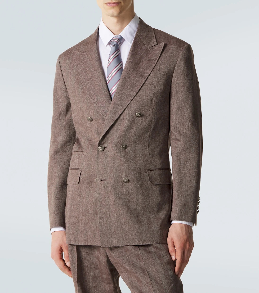 Brunello Cucinelli - Herringbone linen and wool suit