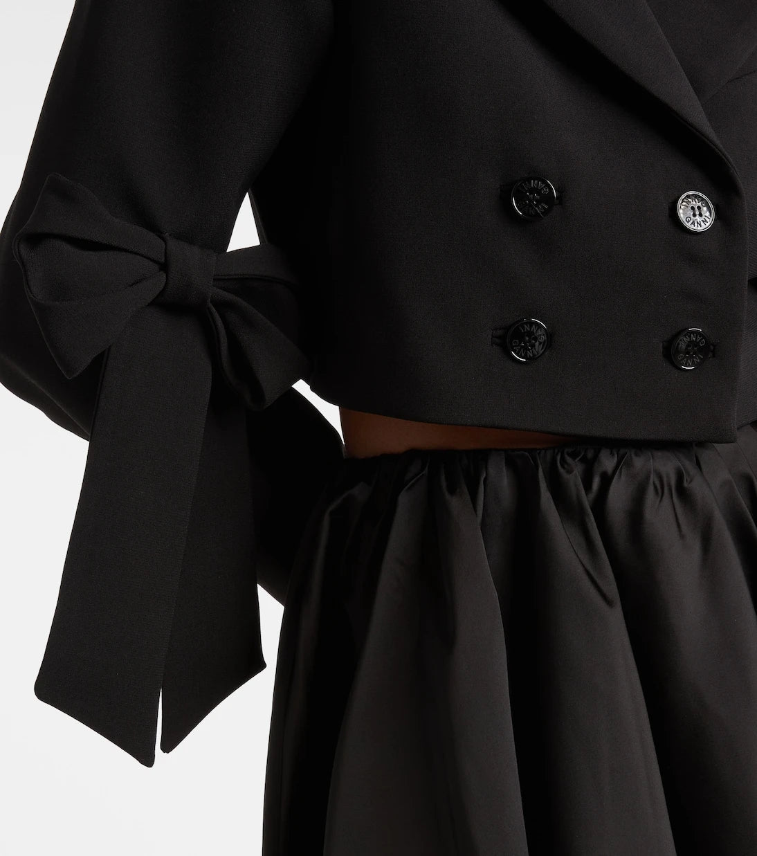 Ganni - Kruvaze kısa blazer ceket