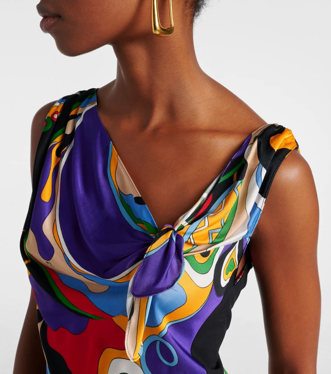 Pucci - Orchidee tie-neck top