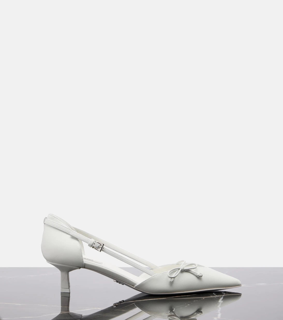 Prada - Bow-detail leather pumps