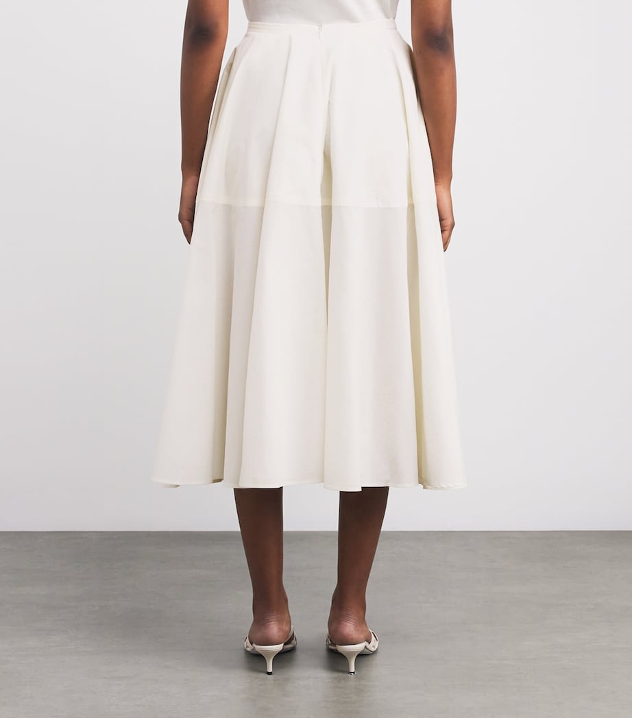 Ivory Organic Cotton Maxine Midi Skirt