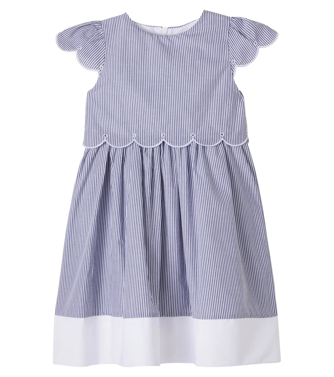 Patachou - Scalloped striped cotton dress