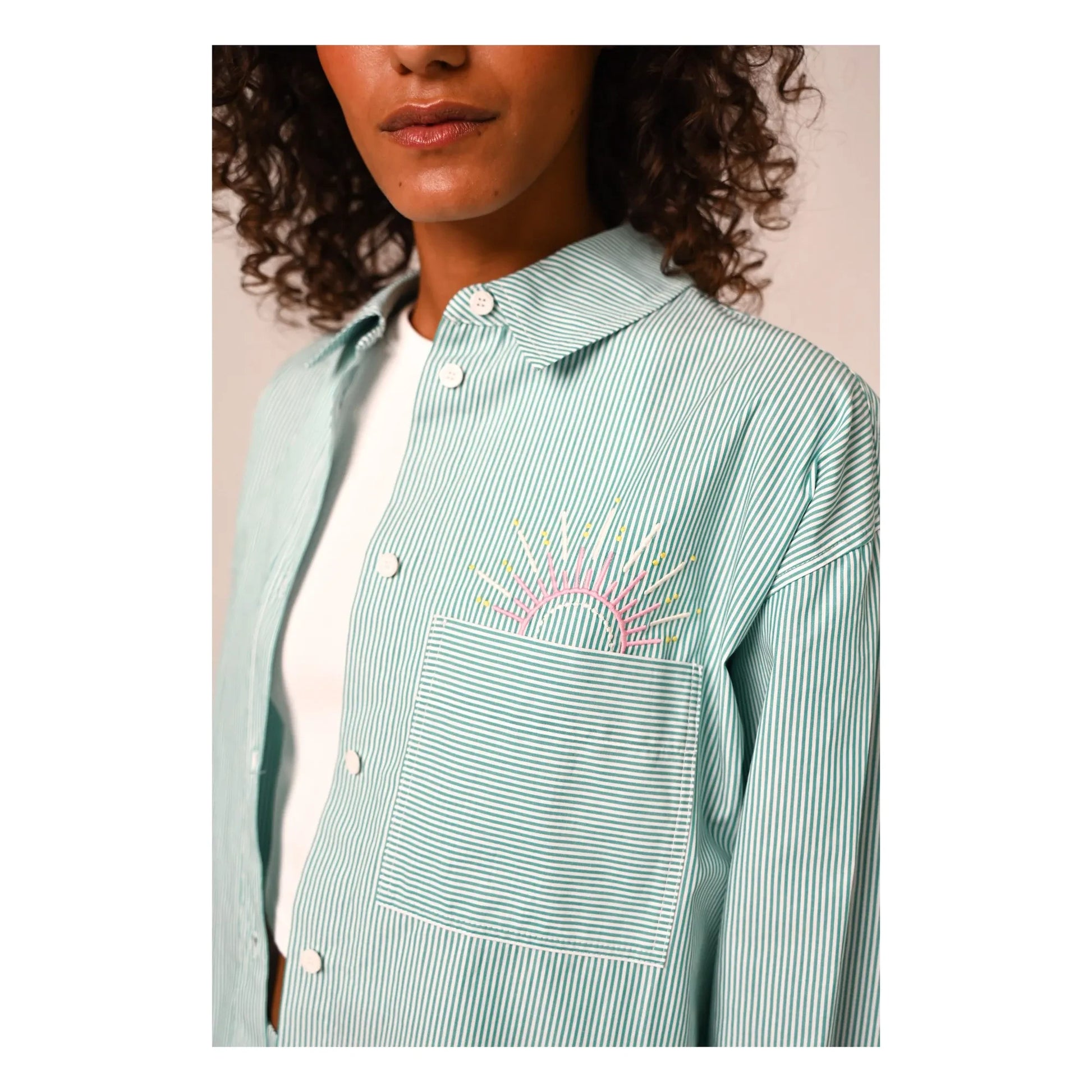 Sacrécoeur - Andrea Inti Popeline shirt | Green