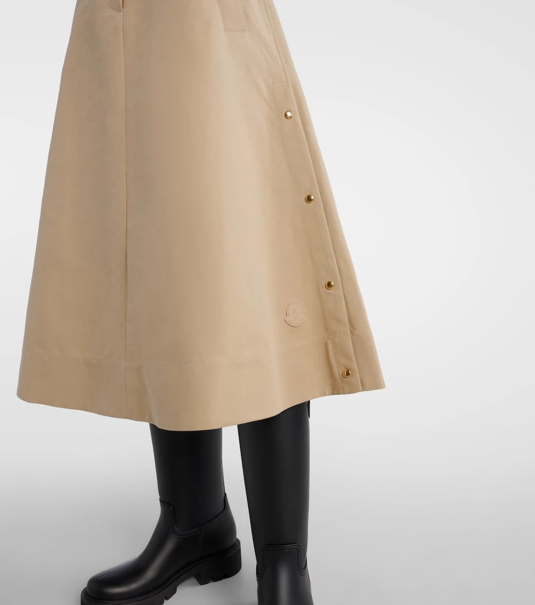 Moncler - Belted cotton midi skirt