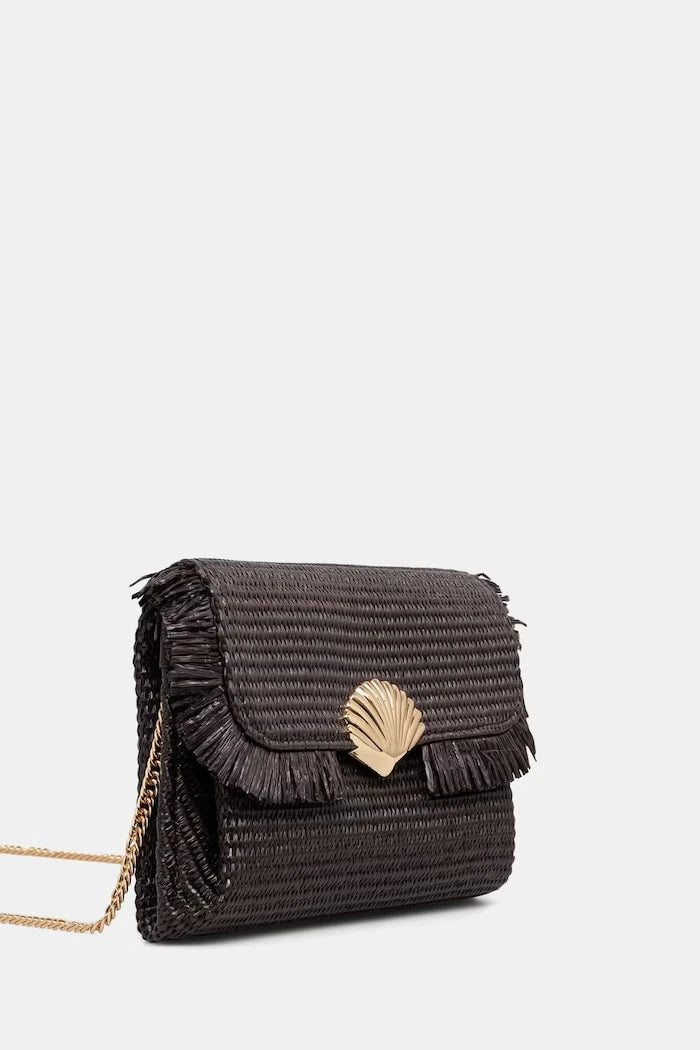 Morgan örgü kumaştan kadın crossbody çanta