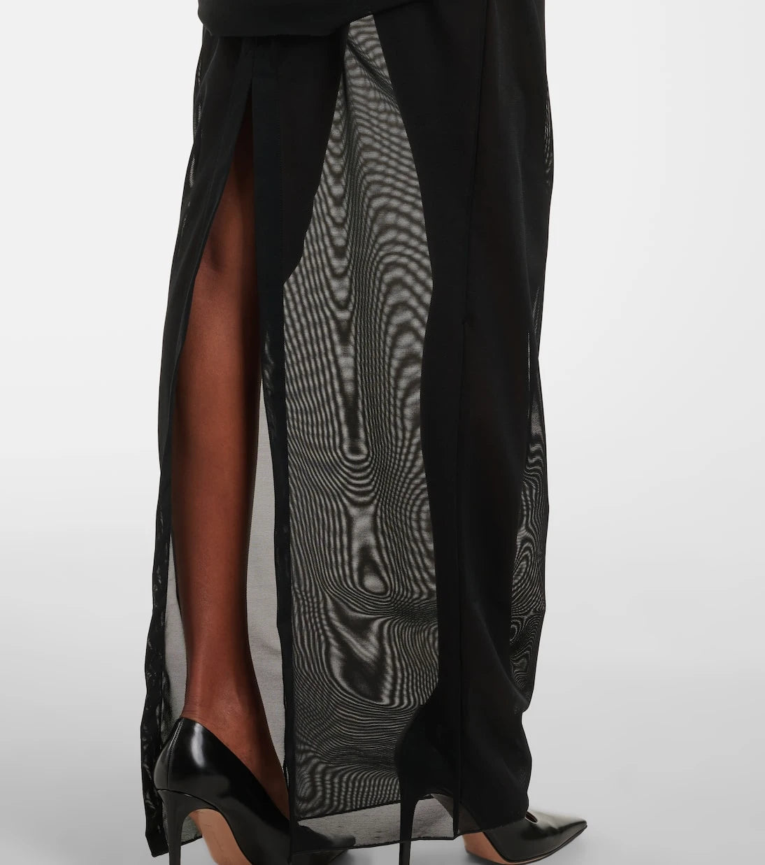 Alessandra Rich - Ruched sheer mesh maxi dress