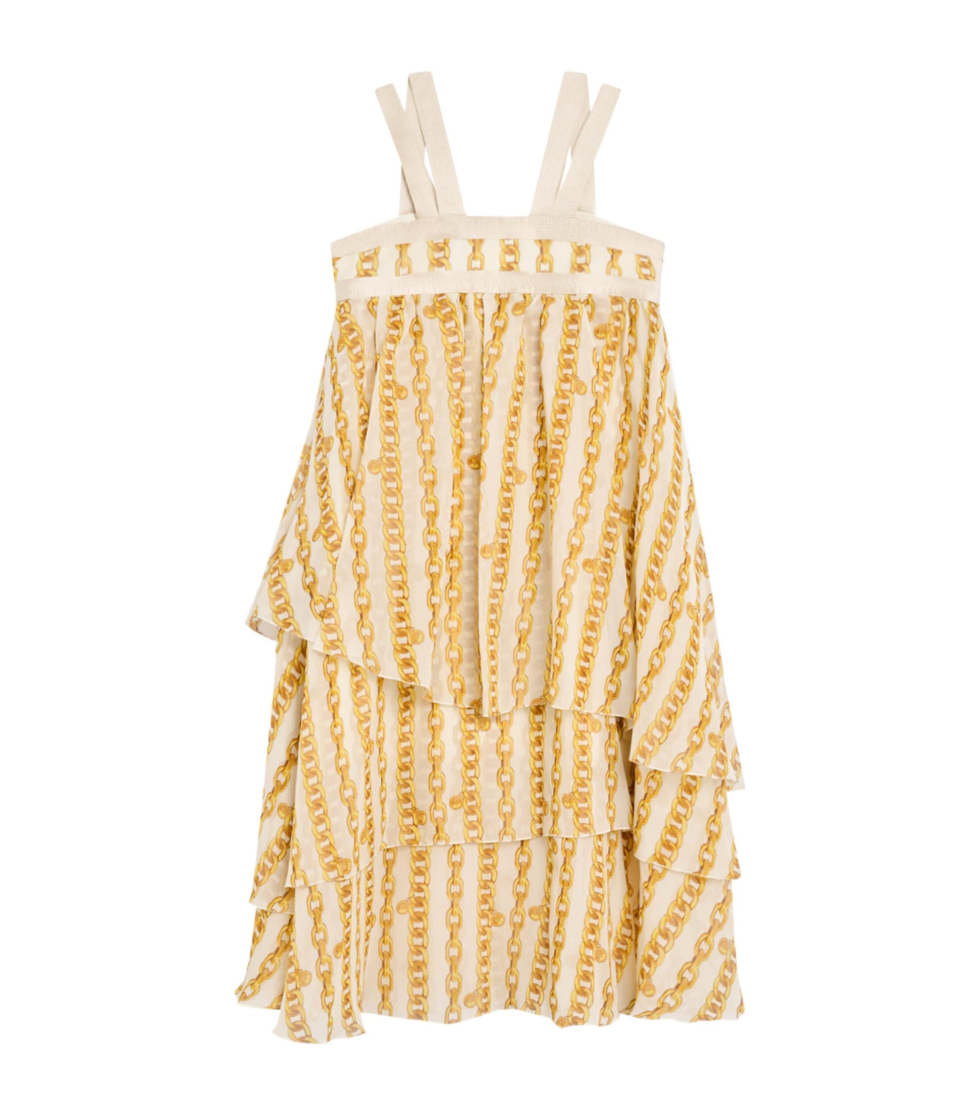 Versace Kids Silk Chain Stripes Dress (6-14 Years)