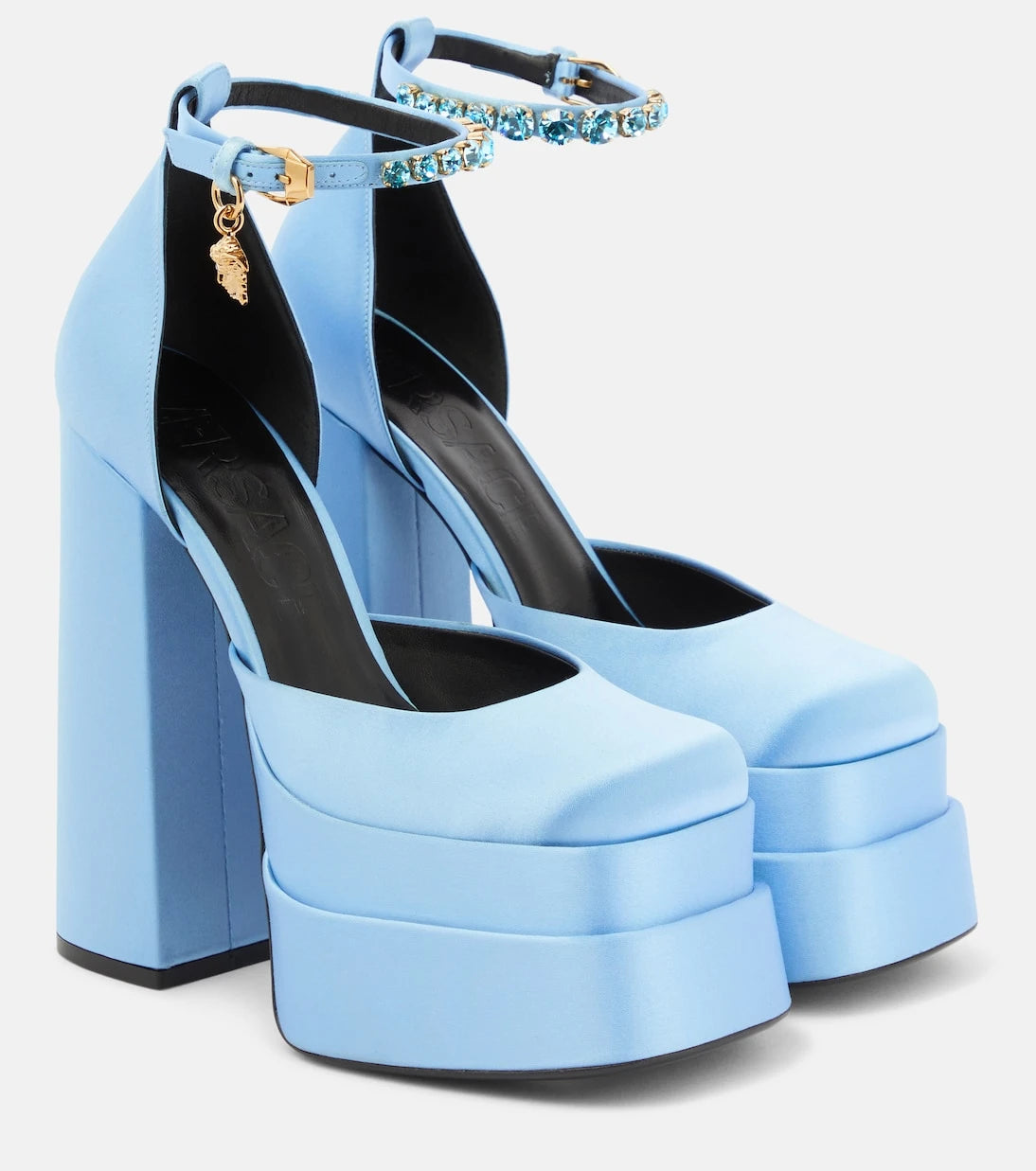 Versace - Medusa Aevitas saten platform topuklu ayakkabı