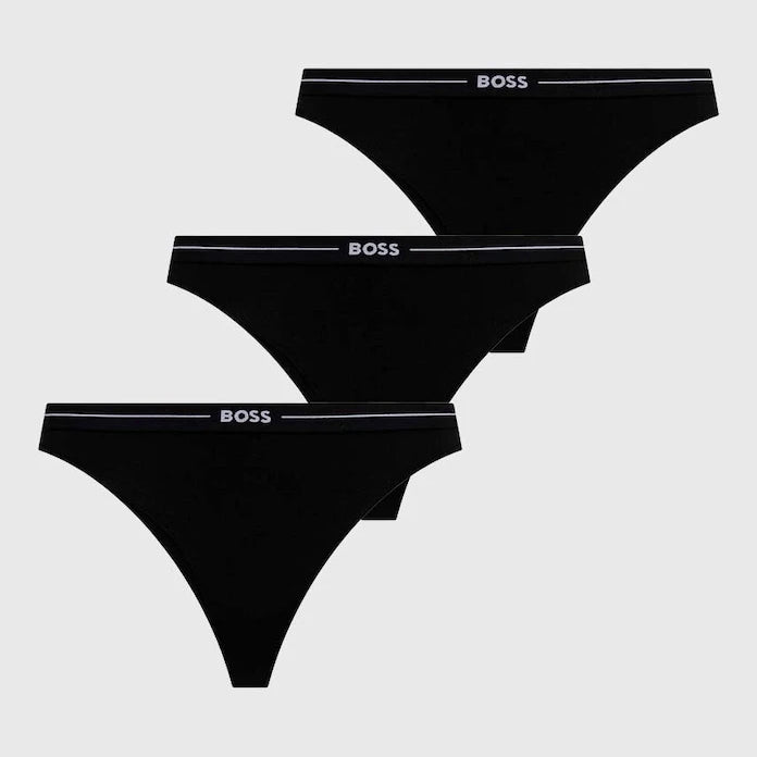 BOSS Kadın Pamuklu Elastan 3P String Külot 3'lü