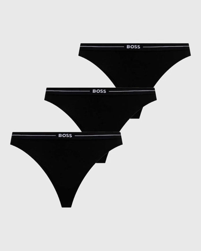 BOSS Kadın Pamuklu Elastan 3P String Külot 3'lü