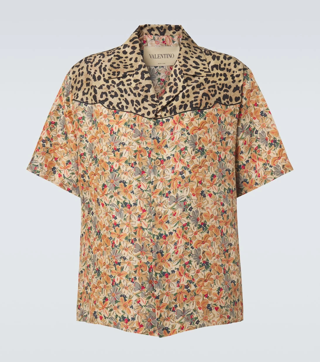 Valentino - Printed silk bowling shirt