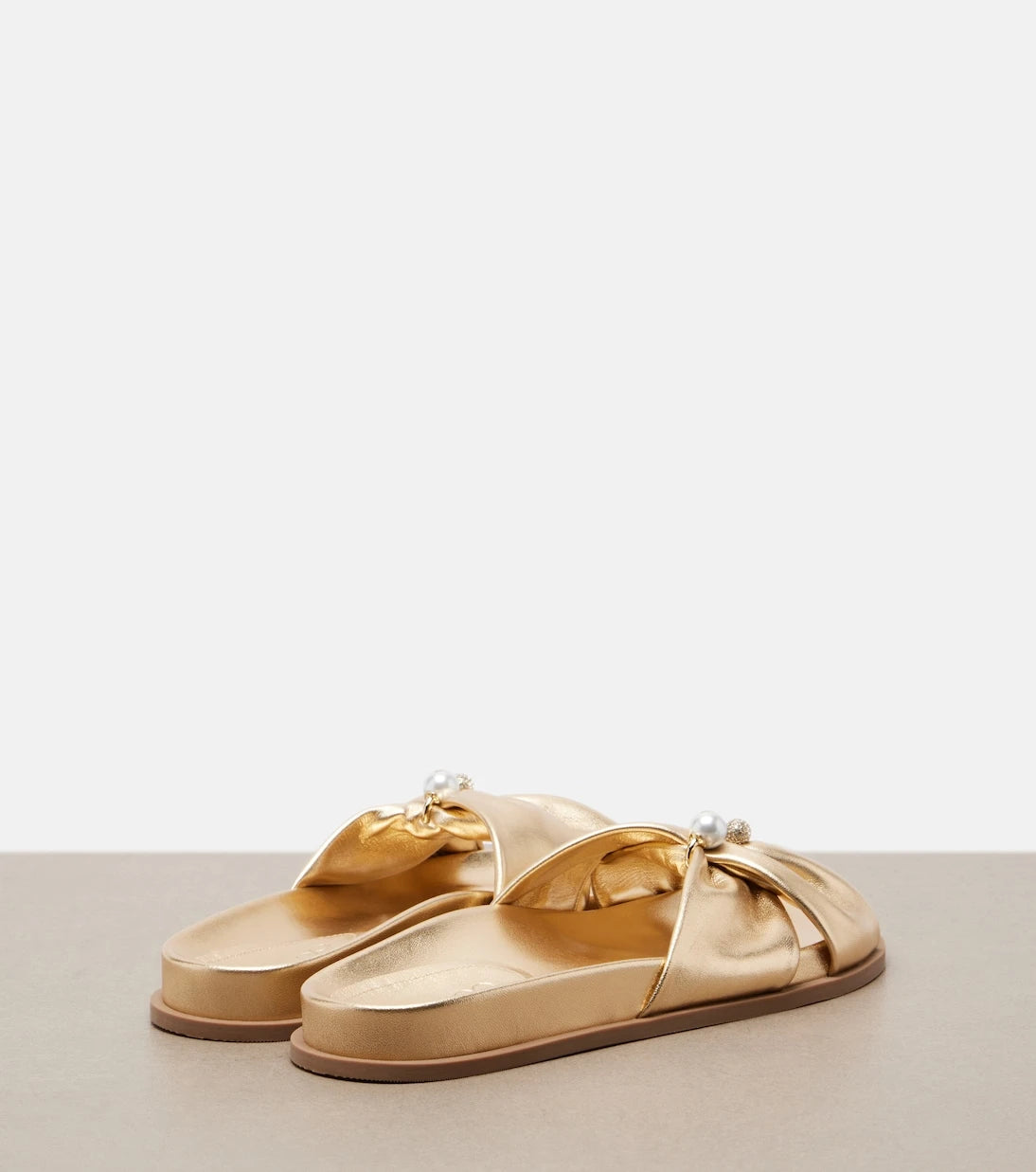 Jimmy Choo - Rafi embellished metallic leather sandals
