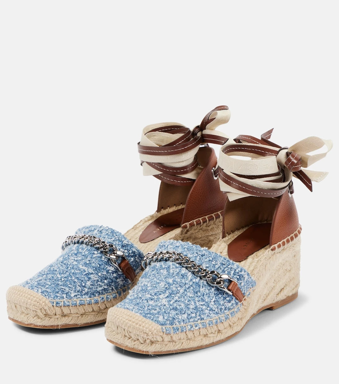 Stella McCartney - Gaia denim bouclé espadrilles