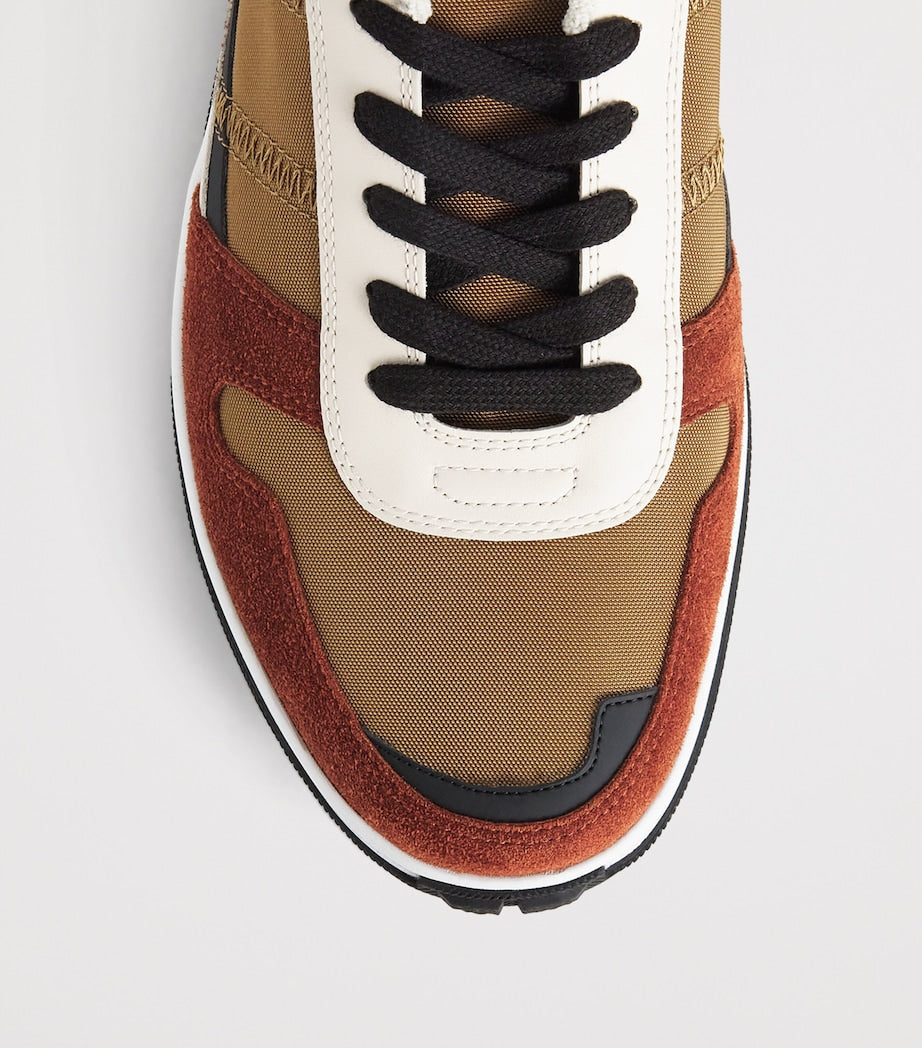 Suede-Trim Panelled Crossing Sneakers
