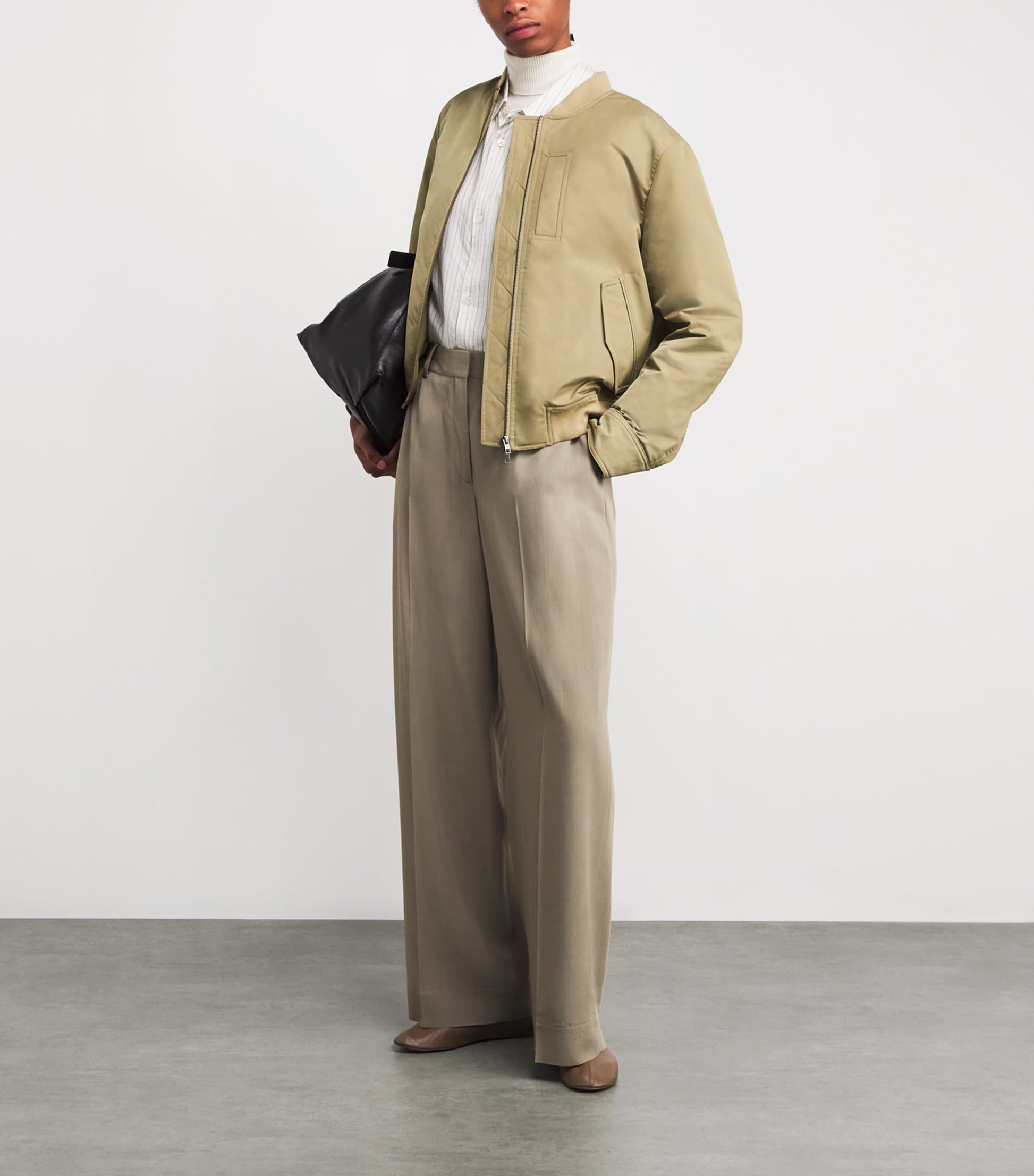 Vince Beige Technical Bomber Jacket