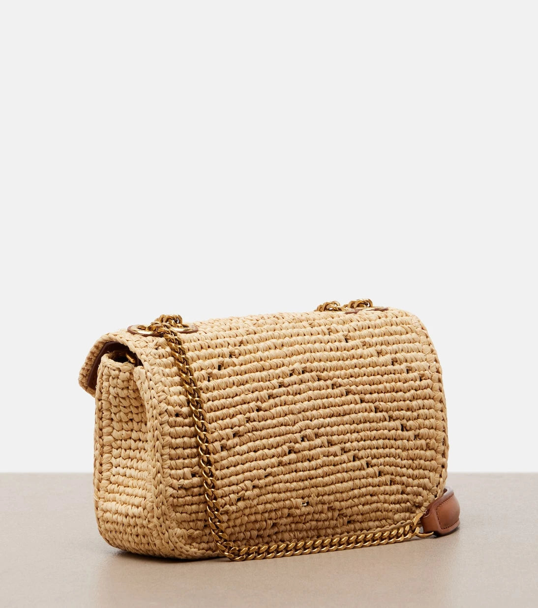 Saint Laurent - Loulou Mini raffia shoulder bag