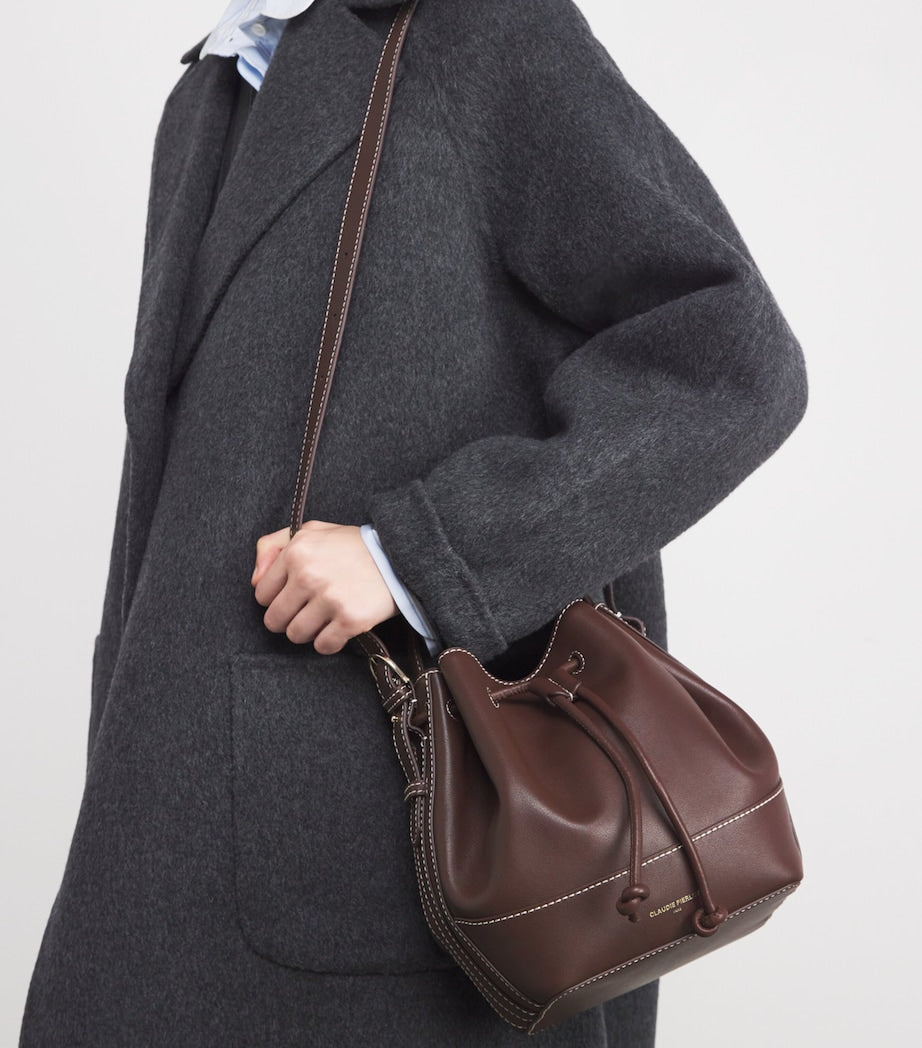 Claudie Pierlot Purple Leather Alvan Bucket Bag