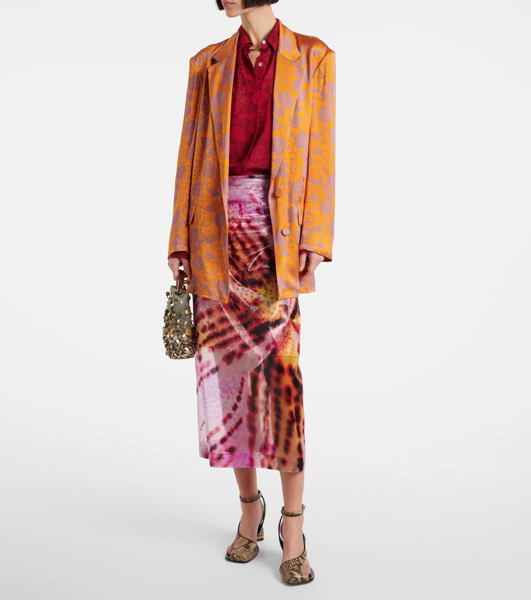 Dries Van Noten - Sami printed gathered midi skirt