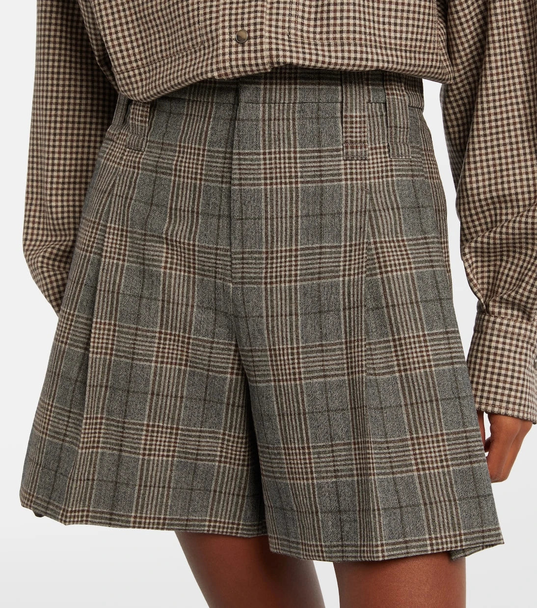 Brunello Cucinelli - Checked virgin wool shorts